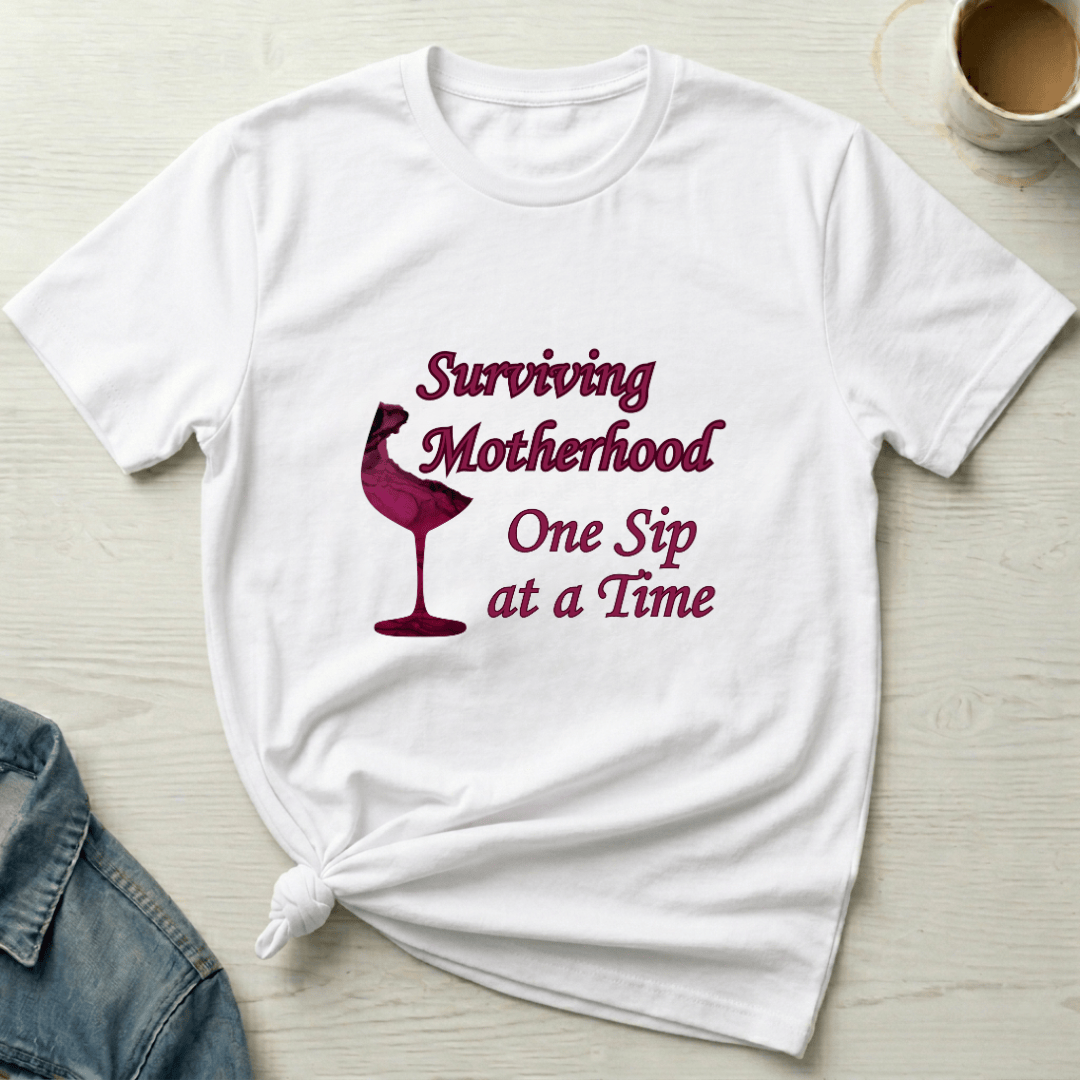 mom life tee that says Surviving Mom T-Shirt for moms