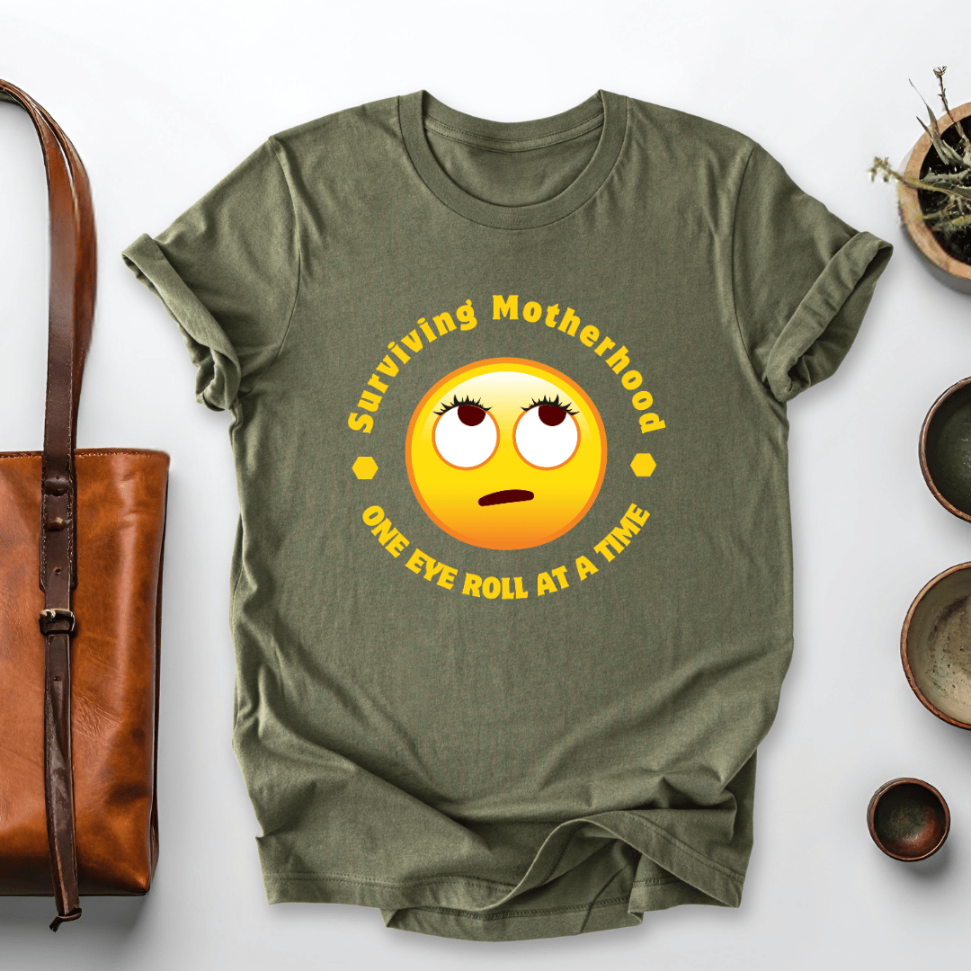 mom life tee that says Surviving Motherhood Sarcastic Mom T-Shirt for moms