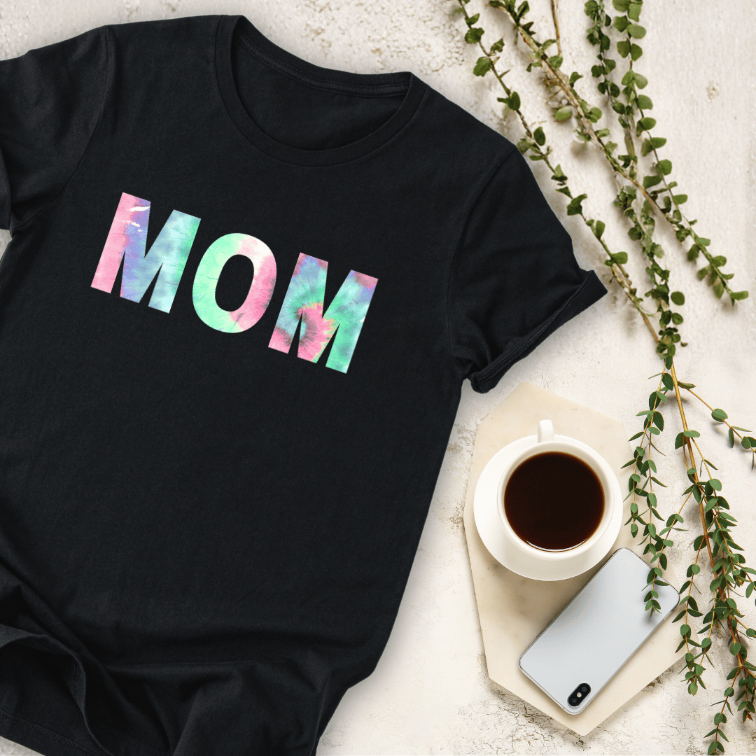 mom life tee that says Tie Dye Mom T-Shirt for moms