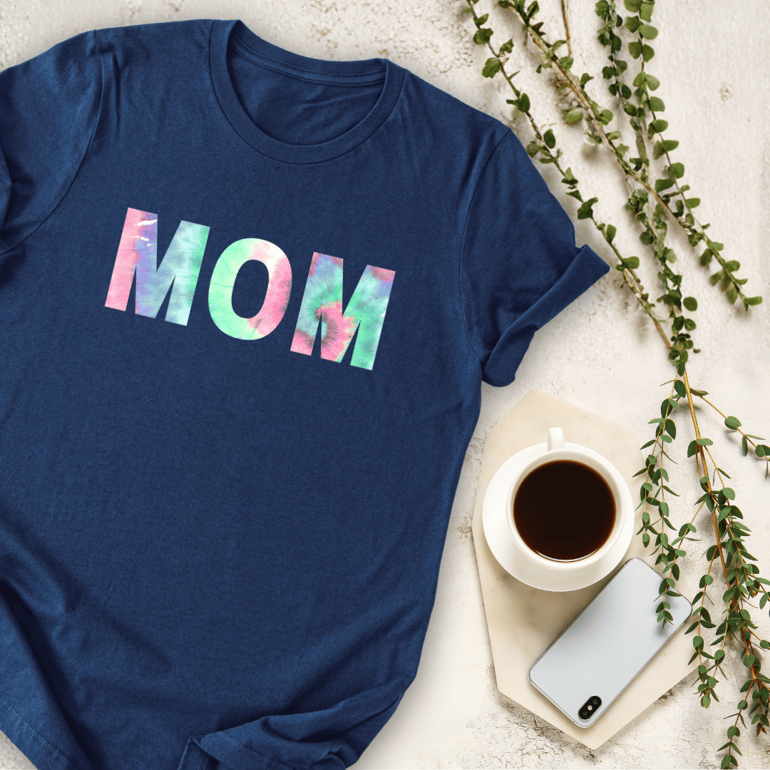 mom life tee that says Tie Dye Mom T-Shirt for moms