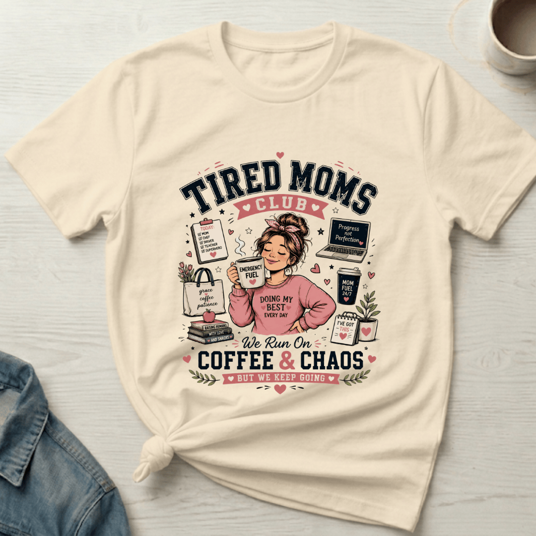 mom life tee that says Tired Mom T-Shirt for moms